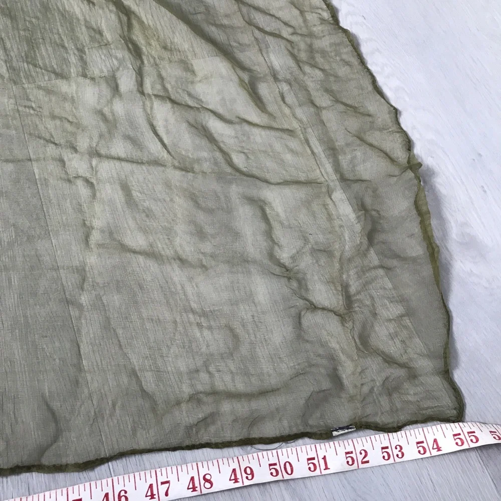 ORGANZA HUNTER GREEN SHEER RECTANGLE SCARF WOMENS